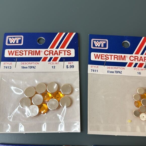 WESTRIM CRAFTS Vintage 90s Flat Back Topaz Gems *NEW* - Picture 3 of 4